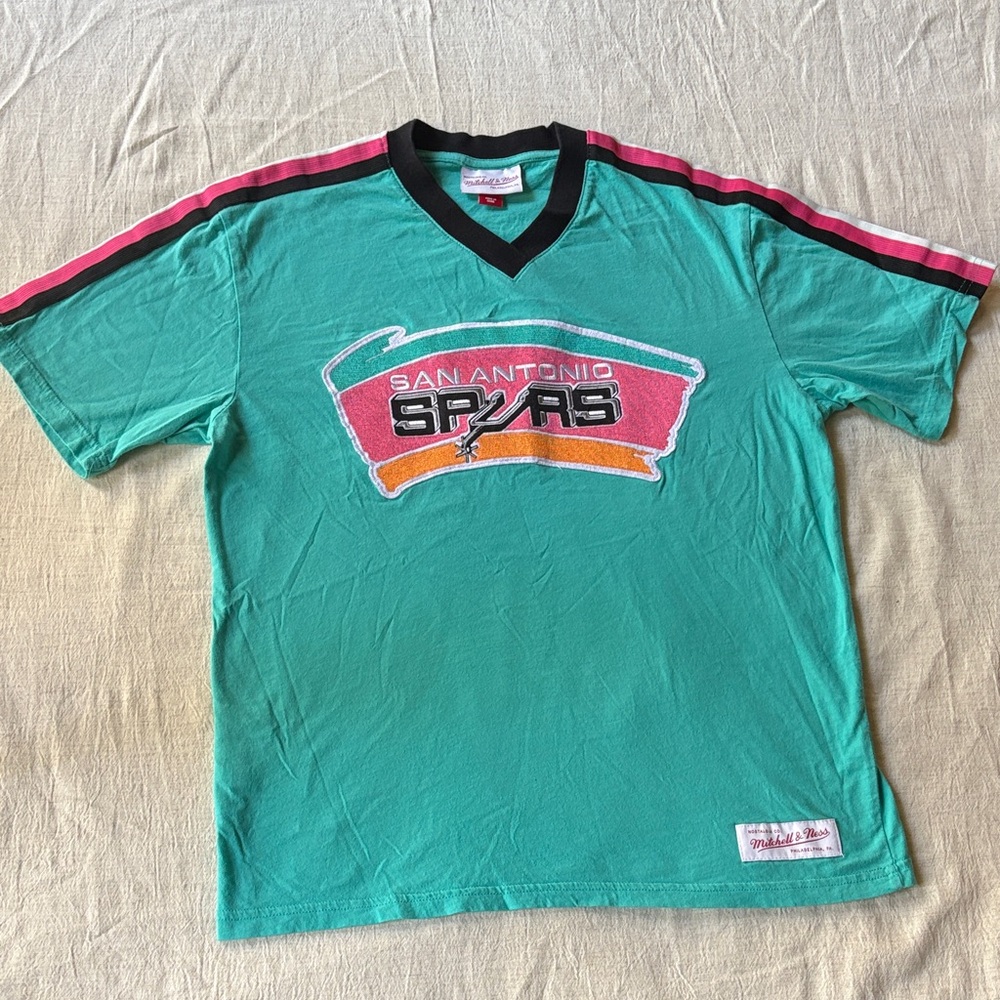 Mitchell & Ness Teal Shirt with Red Tag